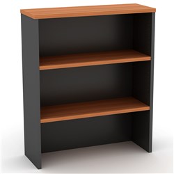 OM Overhead Hutch 900W x 325D x 1080mmH Cherry And Charcoal 