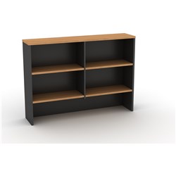 OM Overhead Hutch 1350W x 325D x 1080mmH Beech And Charcoal 