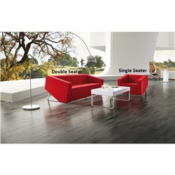 Cube Lounge 2 Seater 1430W x 720D x 880mmH Red Leather 