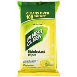PINE O CLEEN SURFACE AND HAND WIPES Lemon/Lime Pack of 45