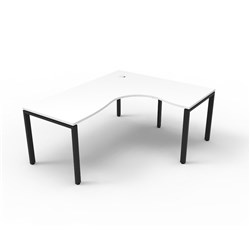 Rapidline Deluxe Infinity Corner Workstation Profile Leg 1800/1500mmW White/Black