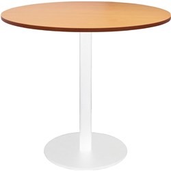 Rapidline Disc Base Round Table 900D x 755mmH Beech Top White Base