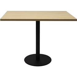 Rapidline Square Meeting Table 900W X 900D x 755mmH Oak Top Black Base