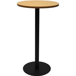 Rapidline Estilo Disc Base Dry Bar Table 600D x 1085mmH Beech Top Black Base