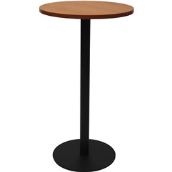 Rapidline Estilo Disc Base Dry Bar Table 600D x 1085mmH Cherry Top Black Base