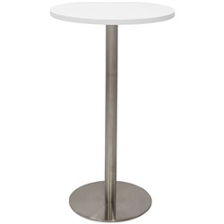 Rapidline Estilo Disc Base Dry Bar Table 600D x 1085mmH White Silver Base