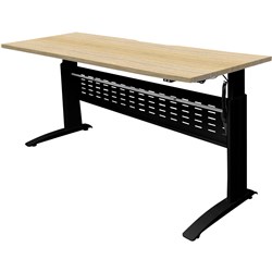 Electric Sit Stand Desk 1500Wx700Dx685-1205mmH Oak Top (No Scallop) with Black Frame ONE ONLY