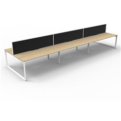 Rapidline Deluxe Infinity Desk Loop Leg Double Sided + Screen 6 Person 3600mmW Oak/White