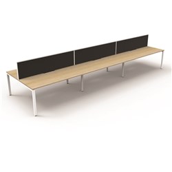 Rapidline Deluxe Infinity Desk Profile Leg Two Sided + Screen 6 Person 3600mmW Oak/White
