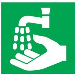 Brady Safety Sign Wash Hands Pictogram H200xW200mm SelfAdhesive Vinyl