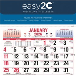 Easy-2C Magnetic Calendar 210 x 223mm Month To View 