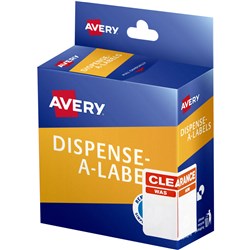 Avery Dispenser Label 60x40mm Clearance Was/Now Red Pack Of 300