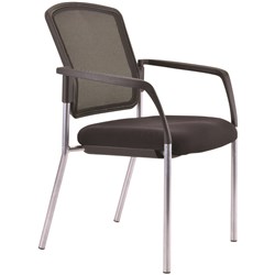 Buro Lindis 4 Leg Chair With Arms Black Fabric Seat Mesh Back