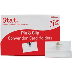 Stat Convention ID Holder Pin and Clip Box Of 50 