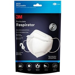 3M 9123EN3 Respirator Mask  White 3 pack P2 disposable