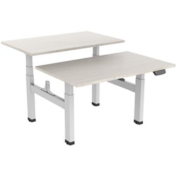 Ergovida Back To Back Electric Sit-Stand Desk 1800W x 750D x 620-1280mmH Lightwood/White