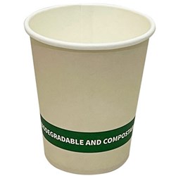 Earth Recyclable Single Wall Paper Cup 8oz Carton of 1000 White