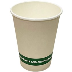 Earth Recyclable Single Wall Paper Cup 12oz Carton of 1000 White
