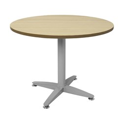 Rapidline 4 Star Round Table 900D x 730mmH Oak Top Silver Base