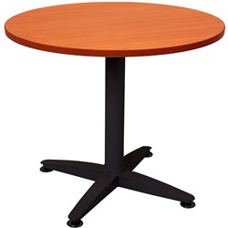 Rapidline 4 Star Round Table 900D x 730mmH Cherry Top Black Base