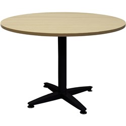 Rapidline 4 Star Round Table 900D x 730mmH Oak Top Black Base
