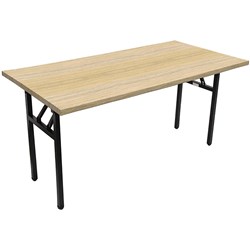 Rapidline Steel Frame Folding Table 1800W x 900D x 730mmH Oak Top Black Frame