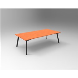 Rapidline Eternity Meeting And Boardroom Table 2400W x 1200D x 730mmH Cherry Top Black Base