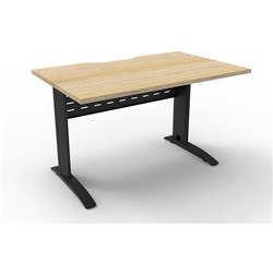 Rapidline Deluxe Rapid Span Straight Desk 1200W x 750D x 730mmH Natural Oak/Black