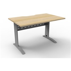Rapidline Deluxe Rapid Span Straight Desk 1200W x 750D x 730mmH Natural Oak/Silver
