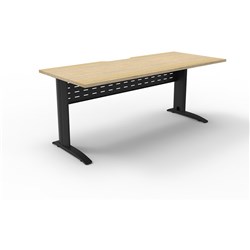 Rapidline Deluxe Rapid Span Straight Desk 1500W x 750D x 730mmH Natural Oak/Black