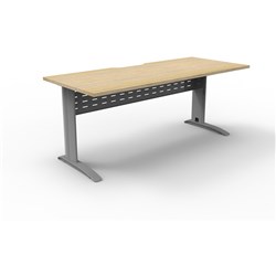 Rapidline Deluxe Rapid Span Straight Desk 1500W x 750D x 730mmH Natural Oak/Silver