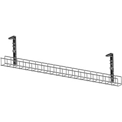 Rapidline Single Tier Cable  Basket Kit 1250mm 4GPO+2m Interconnecting Lead Black