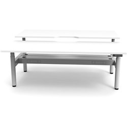 Rapidline Halo+ Back to Back Workstation + Cable Tray 2 Person 1200mmW White/White