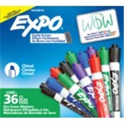Expo Dry Erase Whiteboard Marker Chisel Tip Assorted Assorted Box of 36