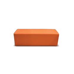 K2 Marbella Burke Senior Rectangle Ottoman 1120mmW Orange PU Leather