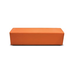 K2 Marbella Burke Senior Rectangle Ottoman 1480mmW Orange PU Leather