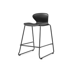Sylex Kaleido Stool Black Sled Frame With Polypropylene Black Shell Seat