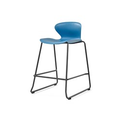 Sylex Kaleido Stool Black Sled Frame With Polypropylene Blue Shell Seat