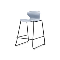 Sylex Kaleido Stool Black Sled Frame With Polypropylene Grey Shell Seat