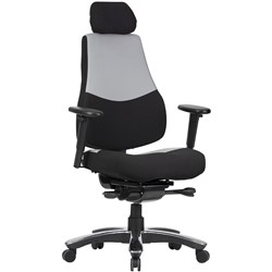 Ranger High Back Heavy Duty Multi Shift Chair With Arms And Headrest Black/Grey Fabric