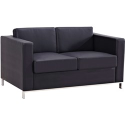 Plaza Lounge 2 Seater 1400W x 790D x 740mmH Black PU 