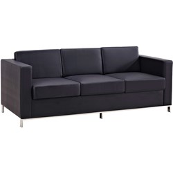 Plaza Lounge 3 Seater 1940W x 790D x 740mmH Black PU 