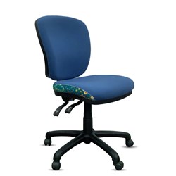 K2 Orange Dust Spectrum Alice Medium Back Office Chair Ocean Blue Fabric Seat