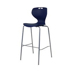 Sylex Roswell 4 Leg Stool 750mmH Plastic Blue Seat Silver Frame