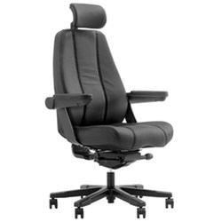 Corsa Heavy Duty Executive Chair High Back With Arms Black Leather
