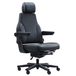 Stanza Heavy Duty Executive Chair High Back With Arms Black Leather