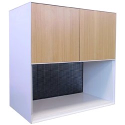 Steelco Modular Cabinet 800W x 450D x 800mmH 2 Tier 1 Door 1 Open Shelf Natural Beech