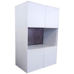 Steelco Modular Cabinet 800W x 450D x 1200mmH 3 Tier 2 Door 1 Open Shelf White