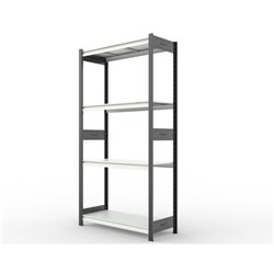 Steelco T-Span Shelving Starter Bay 910W x 450D x 2100mmH Grey