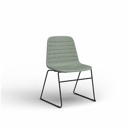 OLG Sofia Visitor Chair Black Sled Base Leaf Fabric Seat 